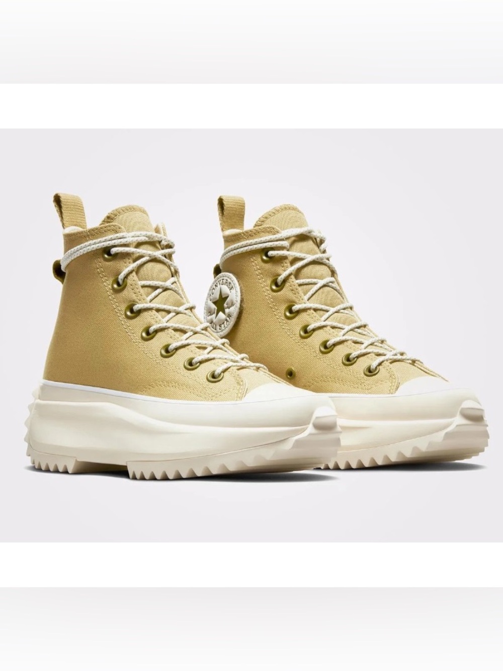 Converse Run Star Hike Platform Sneakers A06091C Toad/Dark Moss/Natural Ivory - Picture 2 of 14